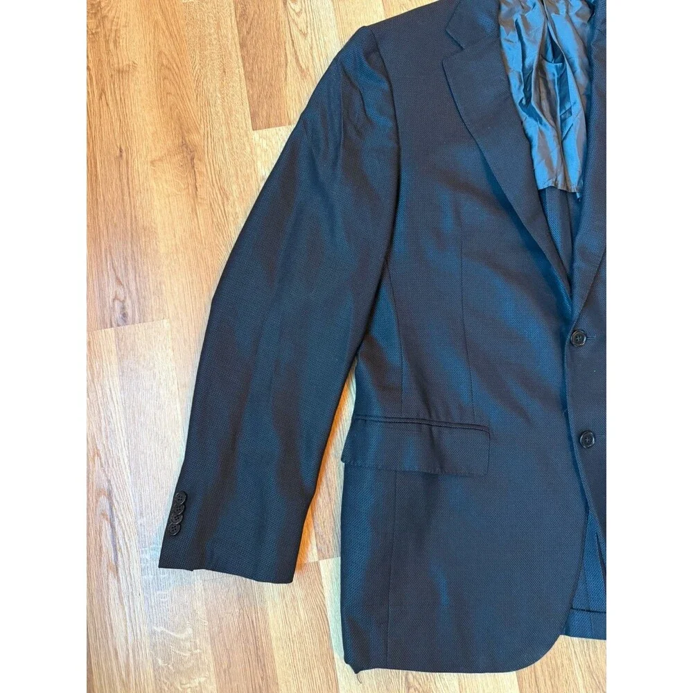 Ermenegildo Zegna Men 40R Blazer Wool Silk Made in Italy Navy Blue Sport Coat